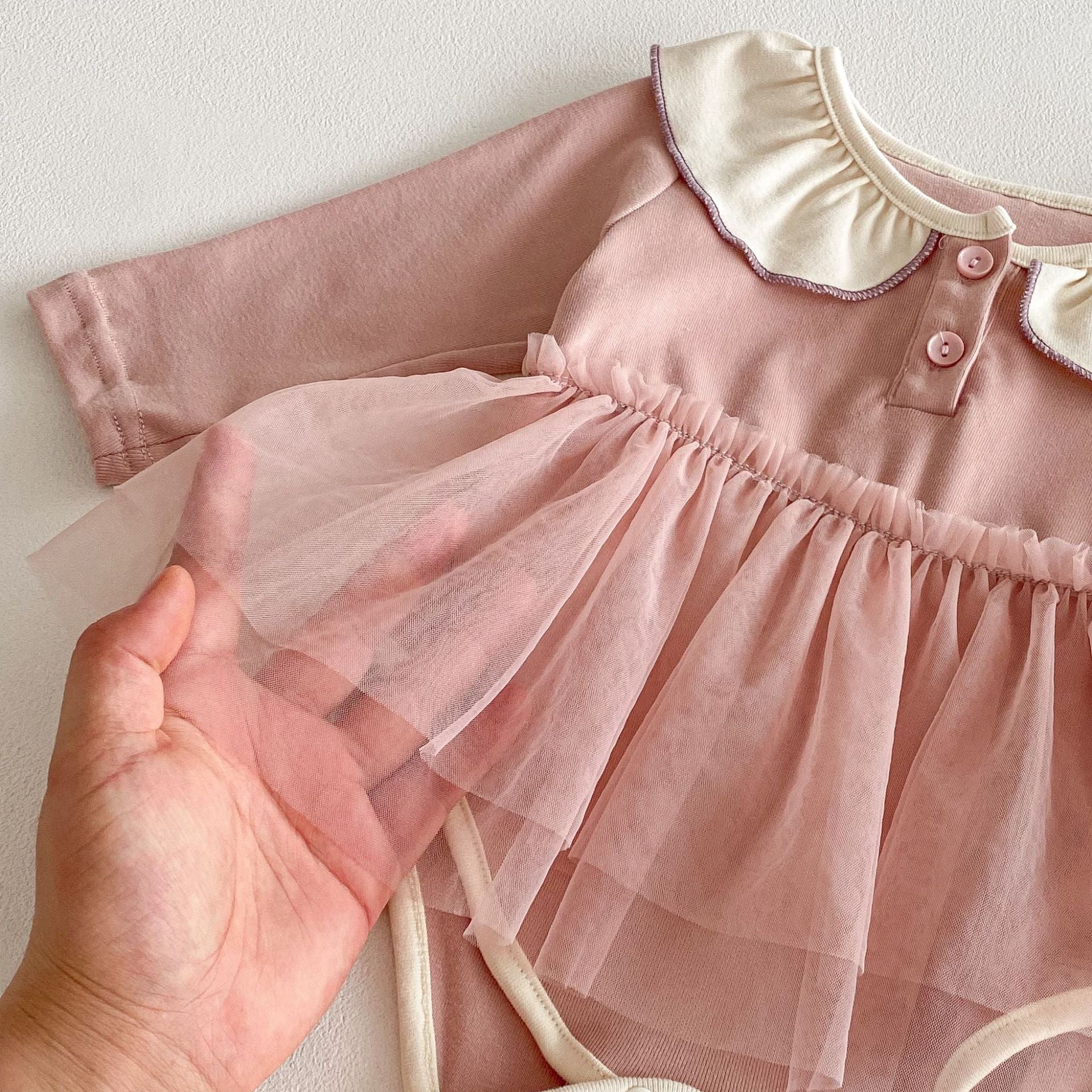 Autumn Arrival Baby Kids Girls Color Patchwork Long-sleeved bodysuit and Rompers – Princess Sister Matching Set