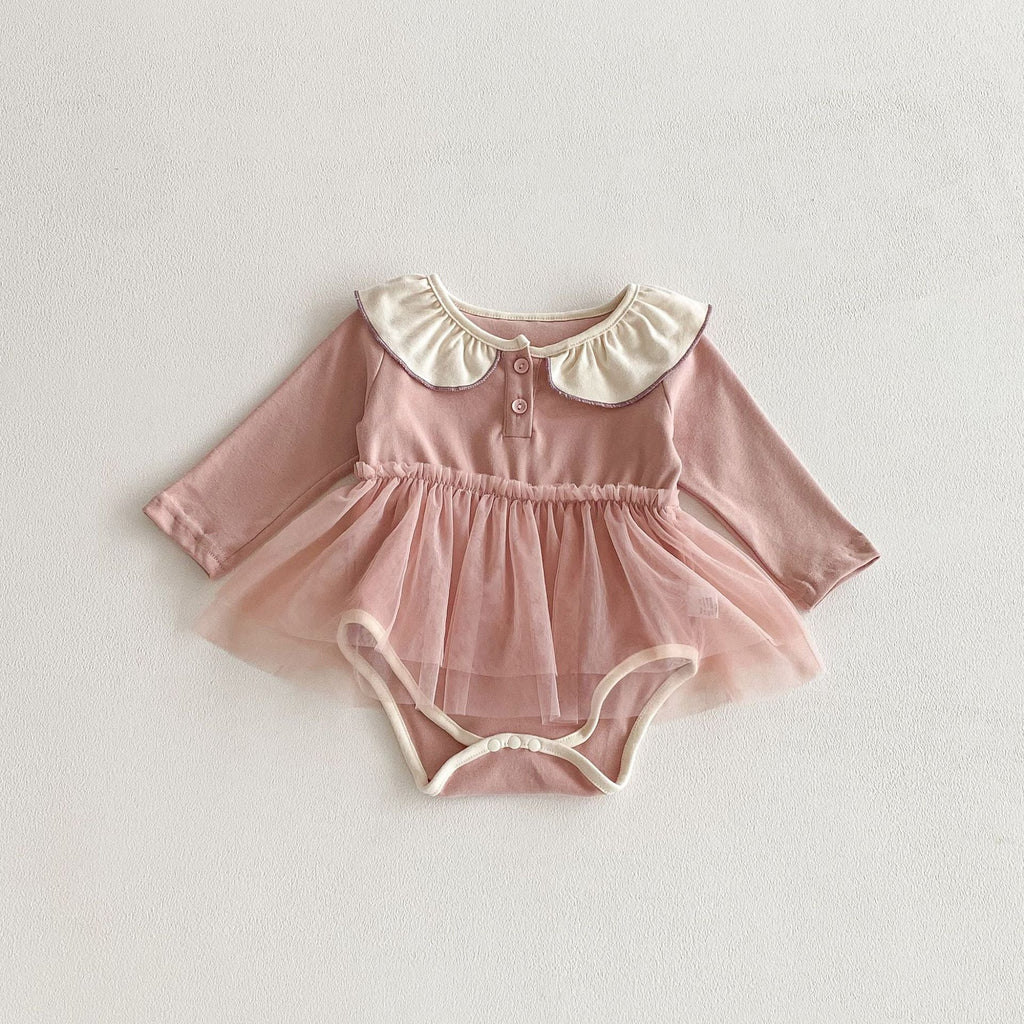 Autumn Arrival Baby Kids Girls Color Patchwork Long-sleeved bodysuit and Rompers – Princess Sister Matching Set